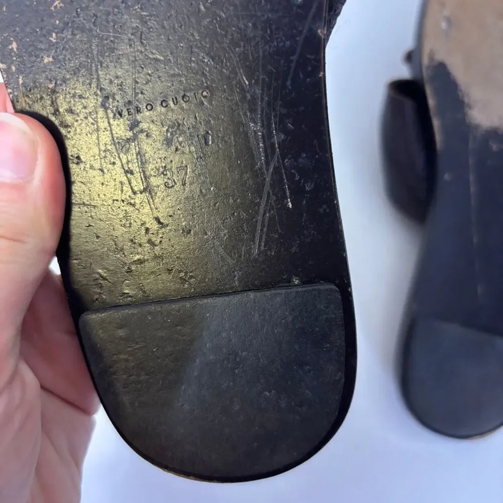 Bottega Veneta Brown Leather Double Strap Sandals 37 = 7 - Picture 7 of 7